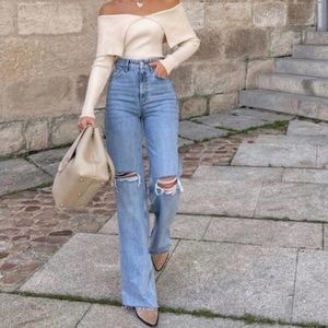 ZARA Hi Rise Wide Leg Jean Tik Tok NWT